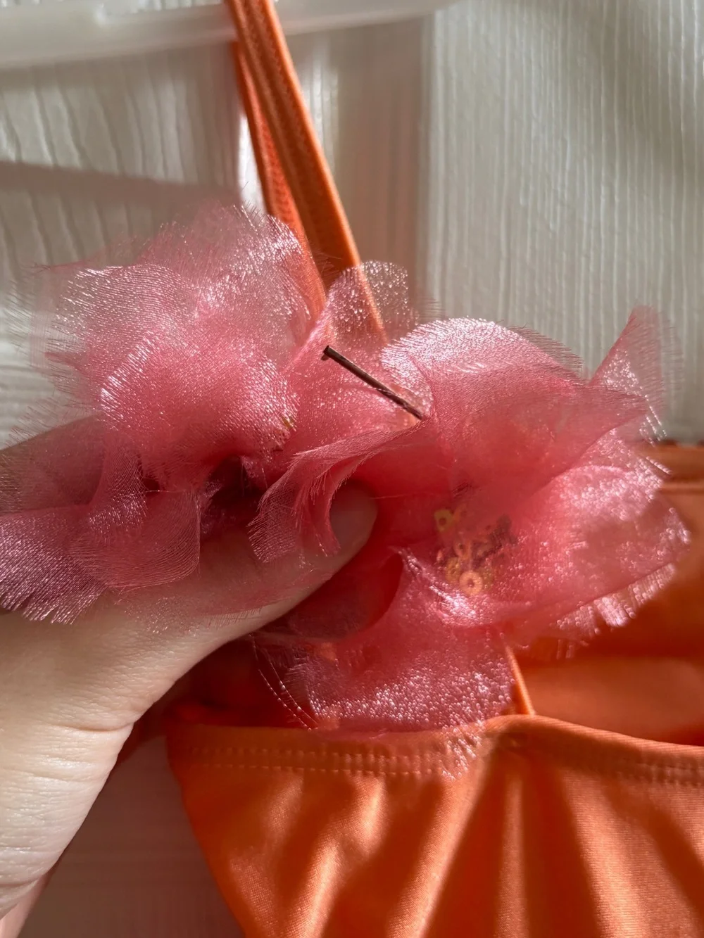 Girls Orange and Pink Tulle Party Costume Dress